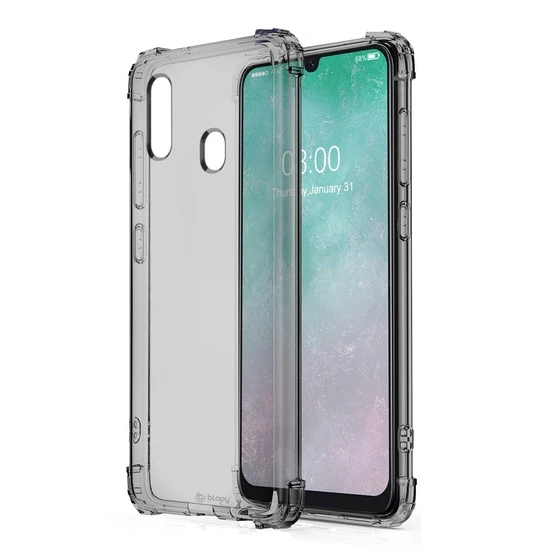 Blogy Galaxy A30 ile Uyumlu Crystal Fit Kılıf Smoke Black ürün görseli 1