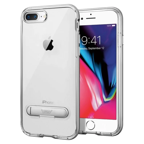 Buff iPhone 8 Plus / 7 Plus ile Uyumlu Air Bumper Kılıf Silver ürün görseli 1