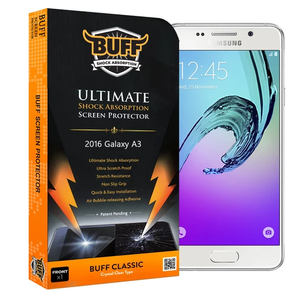 Buff 2016 Galaxy A3 ile Uyumlu Darbe Emici Ekran Koruyucu Film ürün görseli 1