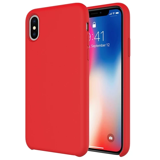 Buff iPhone Xs/X ile Uyumlu Rubber Fit Kılıf Red ürün görseli 1
