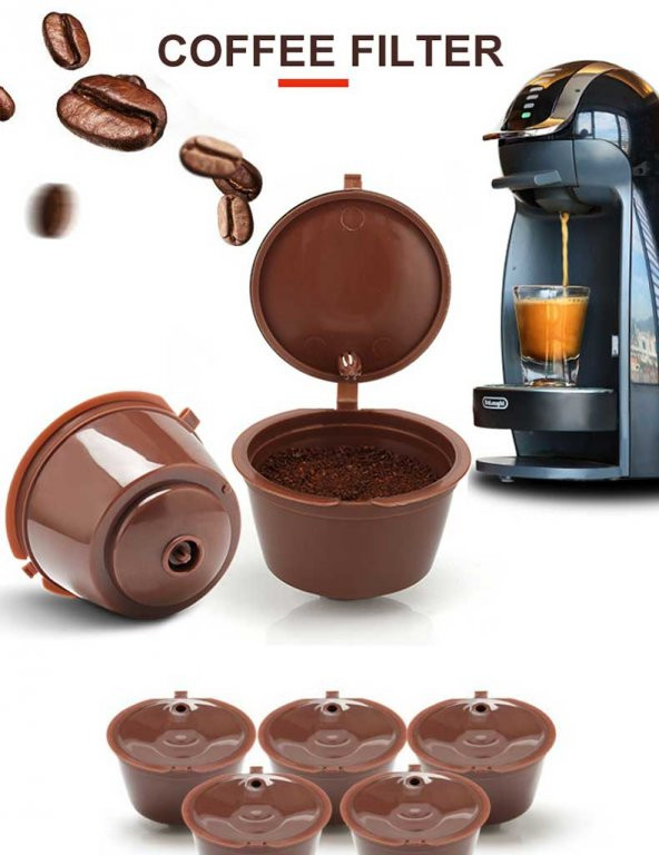 5 Adet Doldurulabilir Dolce Gusto Kahve Kapsülü ( Yıkayıp Tekrar Kullanabilirsiniz.) ürün görseli 1