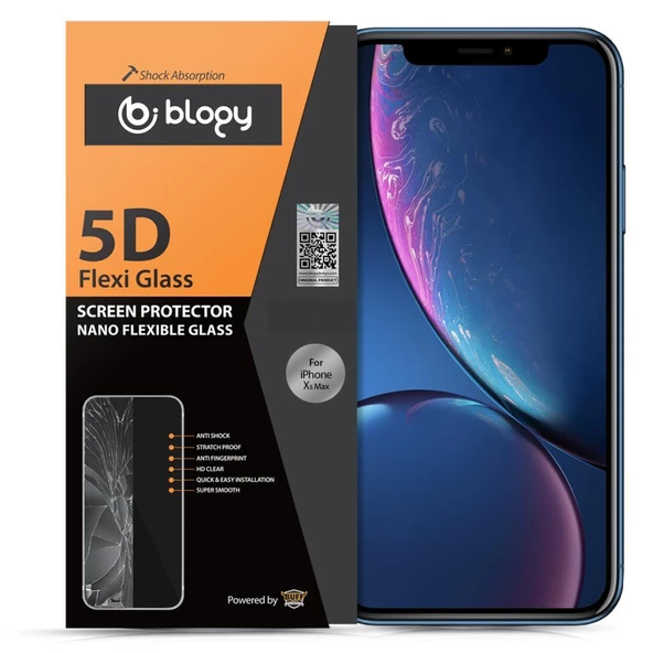 Blogy iPhone 11 Pro Max / XS Max ile Uyumlu Flexi 5D Ekran Koruyucu ürün görseli 1