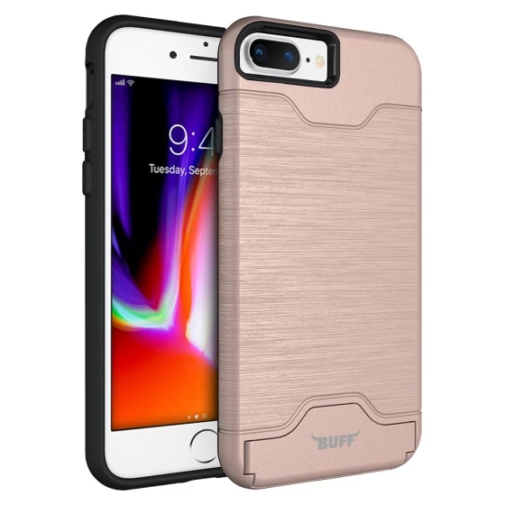 Buff iPhone 8 Plus / 7 Plus ile Uyumlu Slim Folder Kılıf Rose Gold ürün görseli 1