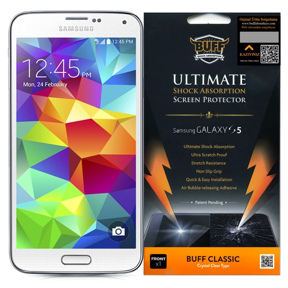 Buff Galaxy S5 ile Uyumlu Darbe Emici Ekran Koruyucu Film ürün görseli 1