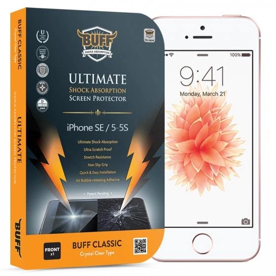 Buff iPhone 5-5S-SE ile Uyumlu Darbe Eminici Ekran Koruyucu ürün görseli 1