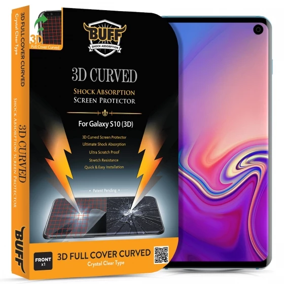 Buﬀ Galaxy S10 3D ile Uyumlu Ekran Koruyucu ürün görseli 1