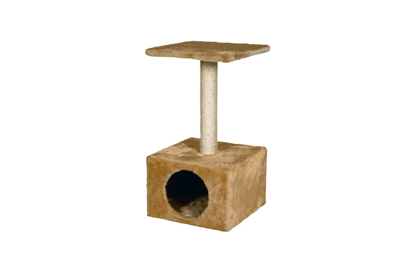 Karlıe Ametist Tırmalama Tahtalı Katlı Kedi Evi Bej (30x30x55) ürün görseli 1