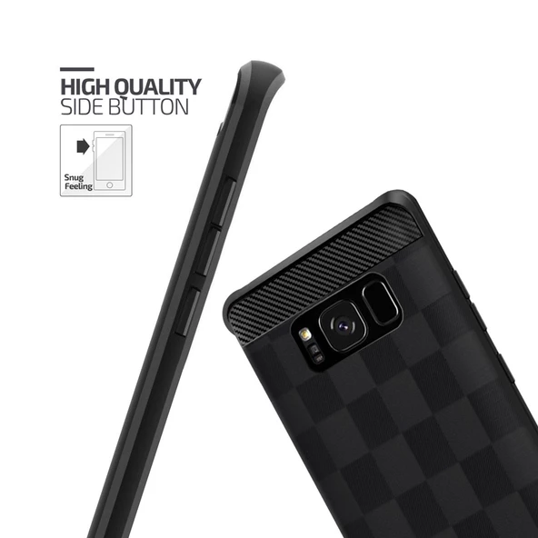 Buff Galaxy S8 Plus ile Uyumlu Black Armor Kılıf - Resim 3
