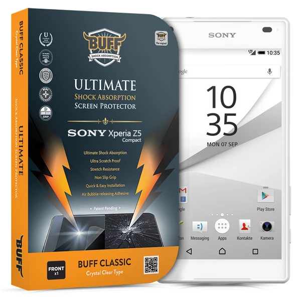 Buff Xperia Z5 Compact ile Uyumlu Darbe Emici Ekran Koruyucu Film ürün görseli 1
