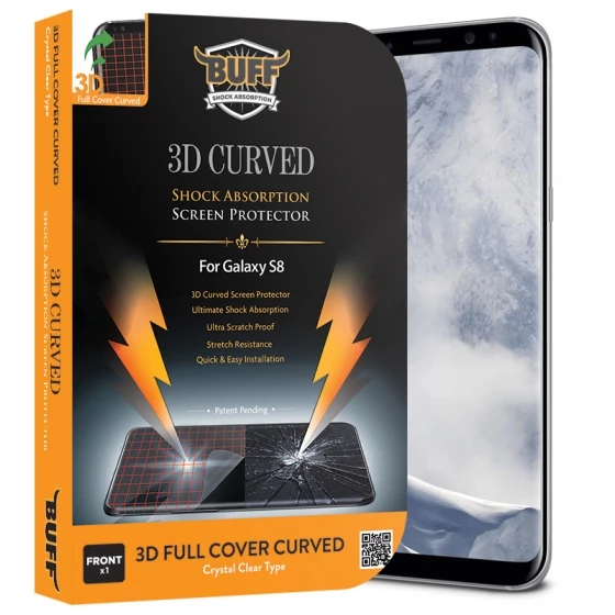Buﬀ Galaxy S8 3D ile Uyumlu Ekran Koruyucu ürün görseli 1