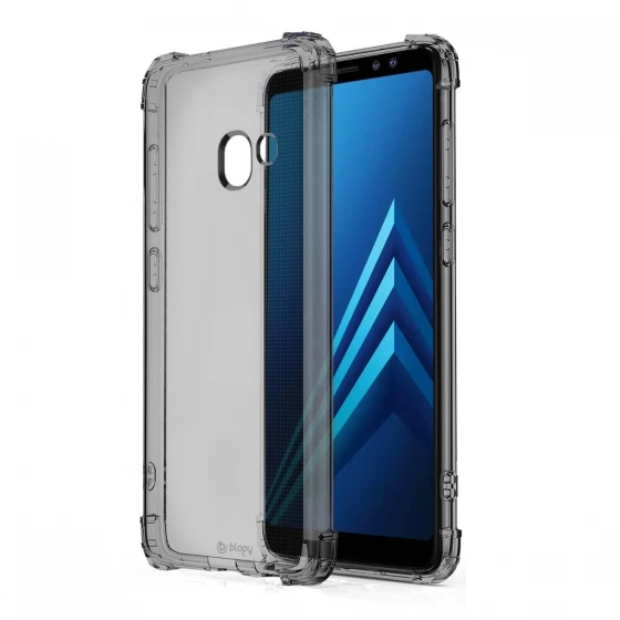Blogy Galaxy A8 Plus ile Uyumlu Crystal Fit Kılıf Smoke Black ürün görseli 1