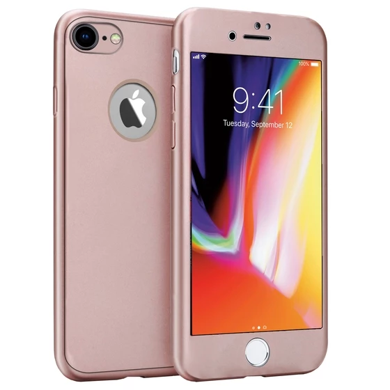 Buff iPhone 8 ile Uyumlu 4D Kılıf Rose Gold ürün görseli 1