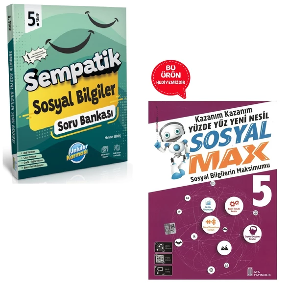 5.Sınıf Sempatik Sosyal Bilgiler Soru Bankası (Hediyeli) ürün görseli 1