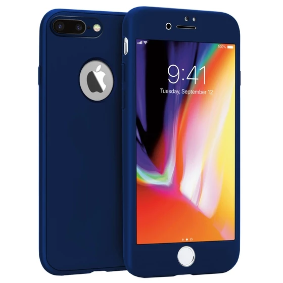 Buff iPhone 8 Plus ile Uyumlu 4D Kılıf Blue ürün görseli 1