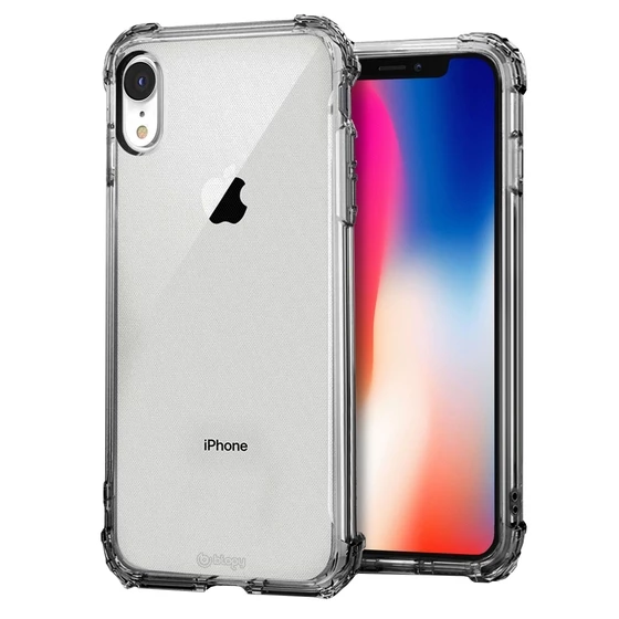 Blogy iPhone XR ile Uyumlu Crystal Fit Kılıf Smoke Black ürün görseli 1