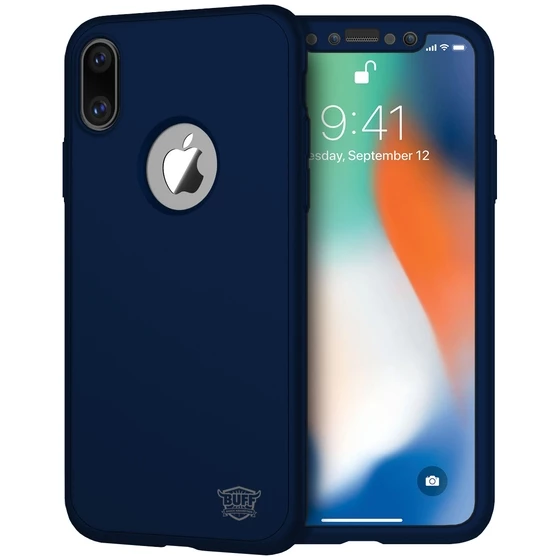 Buff iPhone X ile Uyumlu 4D Kılıf Blue ürün görseli 1