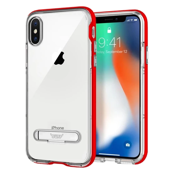 Buff iPhone X ile Uyumlu Air Bumper Kılıf Red ürün görseli 1