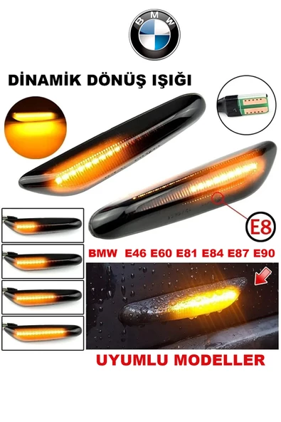 Bmw E60 E61 E90 E91 E92 E93 E 46 Kayar Ledli Çamurluk Sinyali Sag Sol Takım ürün görseli 1