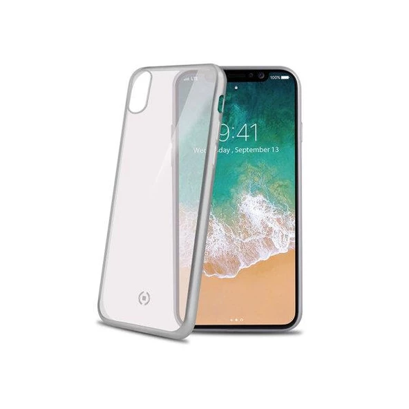 Celly Lasermatt iPhone X ile Uyumlu Gümüş Kılıf ürün görseli 1