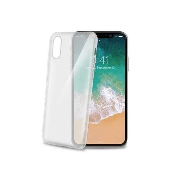 Celly GelSkin900 Tpu iPhone X ile Uyumlu Cep Telefonu Kılıfı Beyaz ürün görseli 1