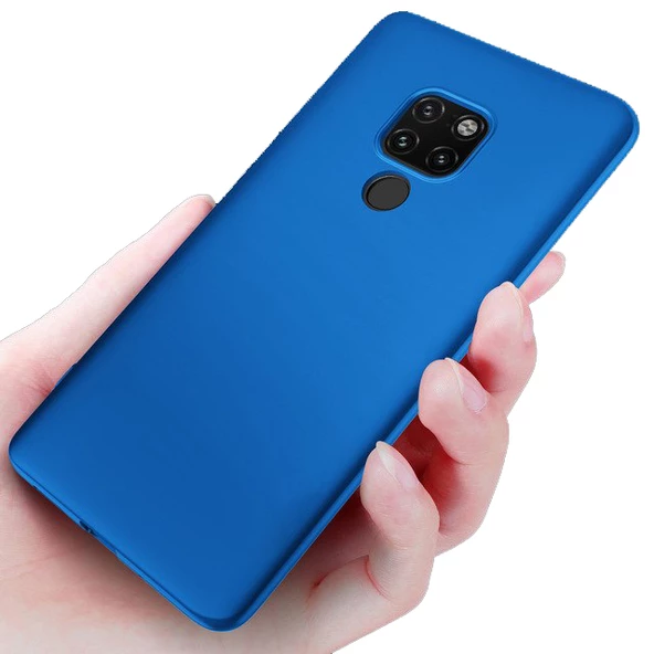 Mate 20 X ile Uyumlu Soft Silikon Kılıf Mavi ürün görseli 1