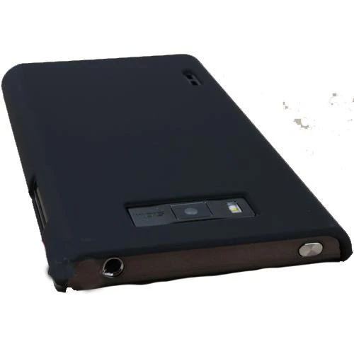 Optimus L7 ile Uyumlu Sert Kauçuk Kılıf Siyah ürün görseli 1