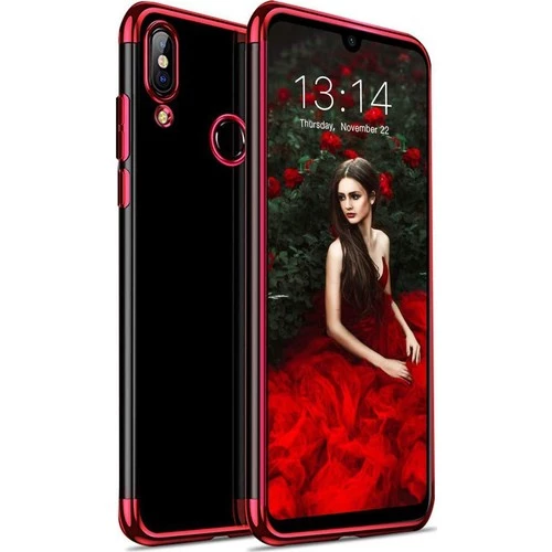 Zore Redmi Note 7 ile Uyumlu Glitter Silikon Kılıf Kırmızı ürün görseli 1