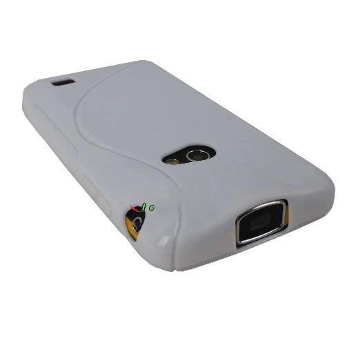 Galaxy Beam i8530 ile Uyumlu S Desenli Şeffaf Silikon Kılıf Beyaz Renk ürün görseli 1