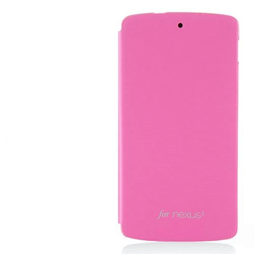 Nexus 5 D820 D821 ile Uyumlu Kasalı Kapaklı Flip Cover Kılıf Pembe ürün görseli 1