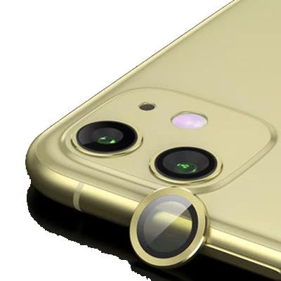 Zore iPhone 11 ile Uyumlu Metal Kamera Koruyucu Gold ürün görseli 1
