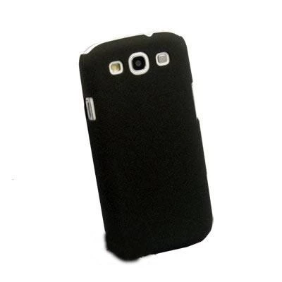 Galaxy S3 i9300 ile Uyumlu Kumlu Sert Kauçuk Kılıf Siyah ürün görseli 1