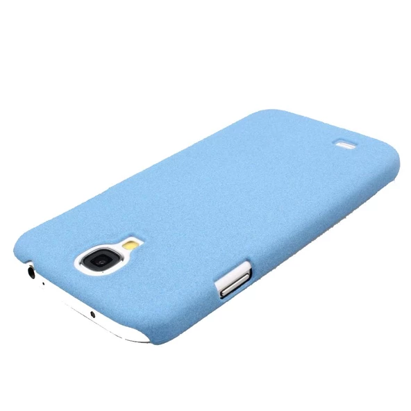 Galaxy S4 i9500 ile Uyumlu Kumlu Sert Kauçuk Kılıf Mavi ürün görseli 1