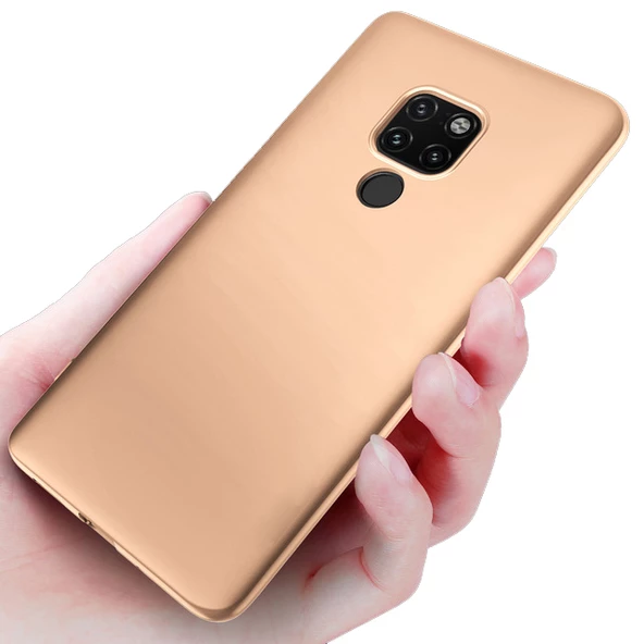 Mate 20 X ile Uyumlu Soft Silikon Kılıf Altın ürün görseli 1