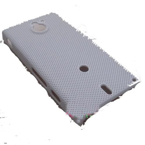 Xperia Sola MT27i ile Uyumlu PEPPER Delikli Sert Kauçuk Kılıf Beyaz ürün görseli 1