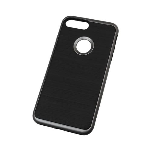 Zore iPhone 7 Plus ile Uyumlu Motomo Silikon Kılıf Dark Silver ürün görseli 1