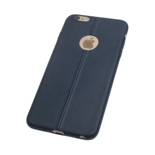 iPhone 6S Plus/6 Plus ile Uyumlu Slim Silikon Deri Desenli Kılıf Lacivert ürün görseli 1