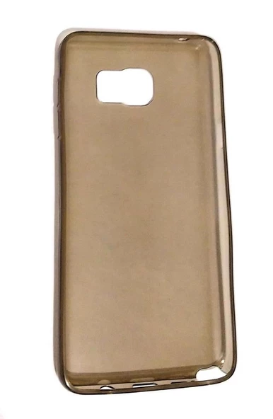 Galaxy S6 Edge Plus ile Uyumlu Kılıf İnce Şeffaf Silikon Siyah ürün görseli 1