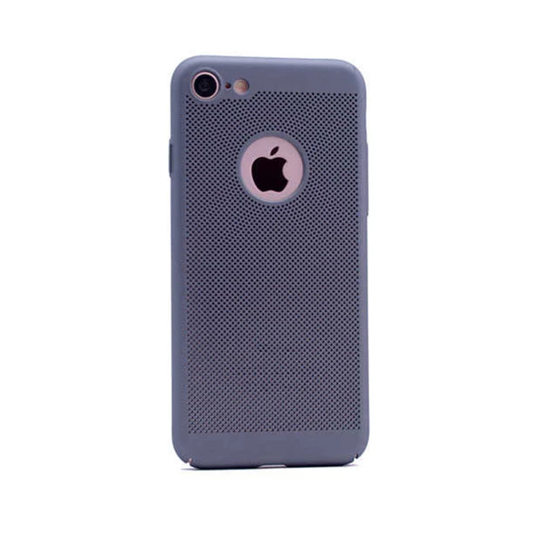 Zore iPhone 6Plus/6SPlus ile Uyumlu Rubber Delikli Sert Kılıf Gri ürün görseli 1