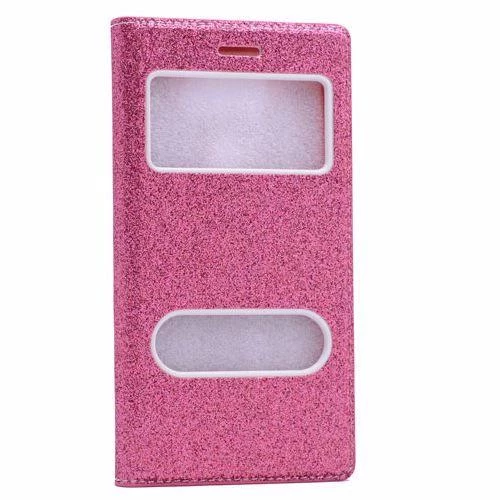 iPhone 7 ile Uyumlu Simli Kapaklı Pencereli Koruma Kılıfı Pembe ürün görseli 1