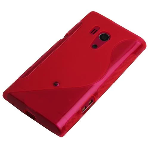 Xperia Acro ile Uyumlu S Desenli Şeffaf Silikon Kılıf Pembe Renk ürün görseli 1