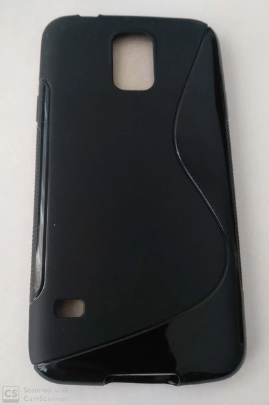 Galaxy S5 G900 ile Uyumlu S Desenli Silikon Kılıf Siyah ürün görseli 1