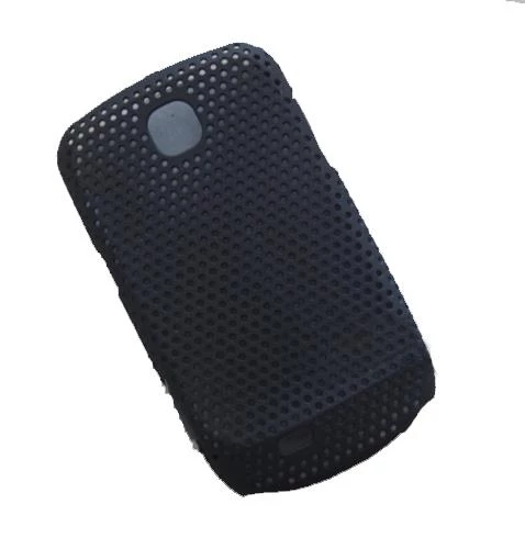 Galaxy Mini S5570 ile Uyumlu Delikli Sert Kauçuk Kılıf Siyah Renk ürün görseli 1