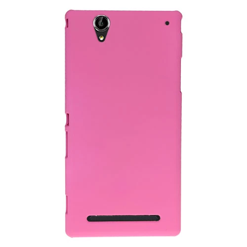 Xperia T2 Ultra ile Uyumlu Sert Kauçuk Kılıf Pembe ürün görseli 1