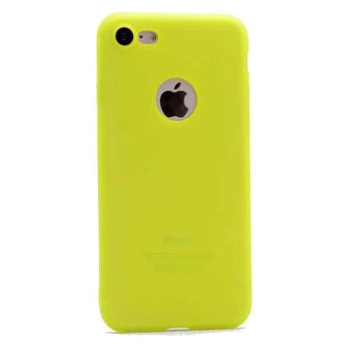 iPhone 7 ile Uyumlu İnce Silikon Kılıf Sarı ürün görseli 1
