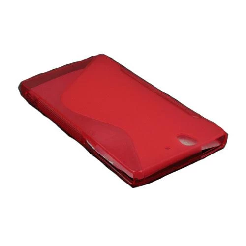 Xperia Z ile Uyumlu S Desenli Silikon Kılıf Kırmızı ürün görseli 1