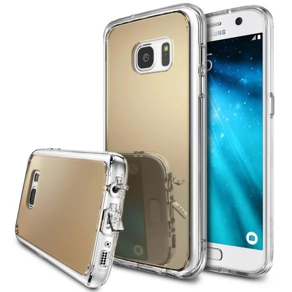 Ringke Mirror Fusion Galaxy S7 ile Uyumlu Aynalı Kılıf Royal Gold ürün görseli 1