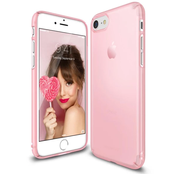 Ringke Slim Frost iPhone 7/8 ile Uyumlu KIlıf Pink İnce Buzlu Transparan ürün görseli 1