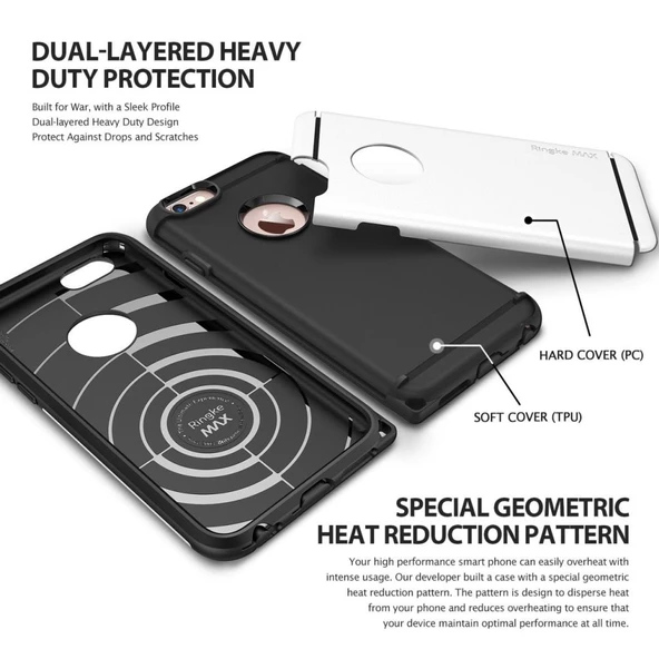Ringke Max iPhone 6s Plus/ 6 Plus ile Uyumlu KIlıf Black - Resim 3
