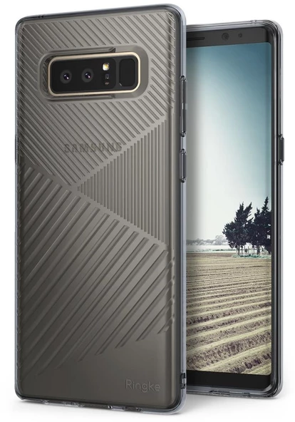 Ringke Bevel Galaxy Note 8 ile Uyumlu KIlıf Smoke Black ürün görseli 1