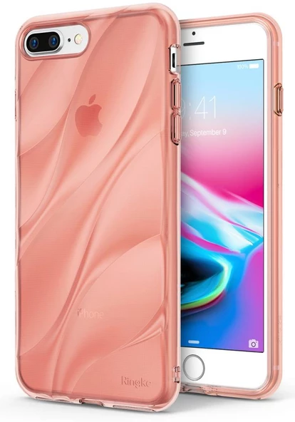 Ringke Flow iPhone 7/8 Plus ile Uyumlu KIlıf Smoke Black 3D Dalga Efekti Hafif Esnek Renkli Transparan ürün görseli 1
